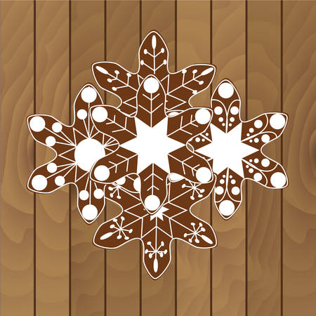 Christmas cookies on a wooden illustration.のイラスト素材