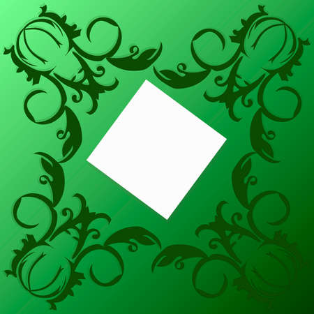 Green card with swirls.のイラスト素材