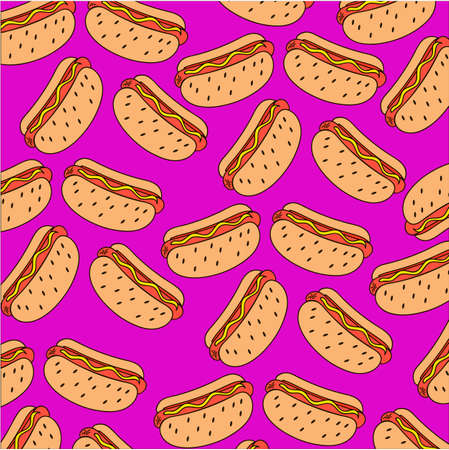 Seamless pattern of hot dogsのイラスト素材