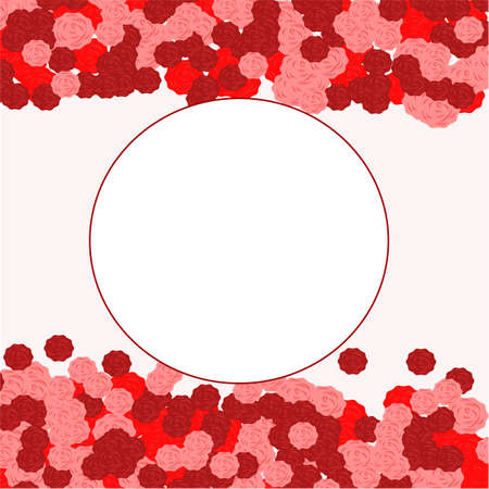 Greeting card with roses border.のイラスト素材