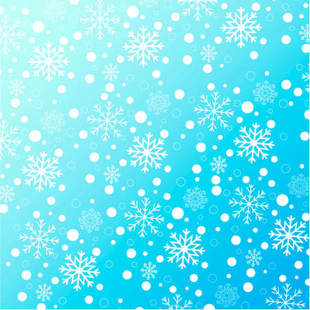 White gradient spot snow flake tracery seamless pattern on blue. Abstract geometric texture background vector illustration. Winter xmas new year ornament for prints, package, cover, greeting cardのイラスト素材