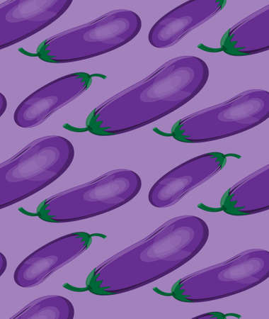 Eggplant pattern. For backgrounds, wallpapers, wrapping paper, textile.のイラスト素材