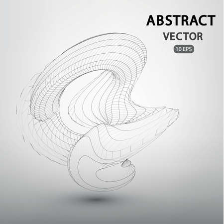 Abstract mesh vectorial structure. Geometric figures built by a grid. Technological abstract background. Futuistic technological style. Digital construction. Abstract vector mesh backgroundのイラスト素材