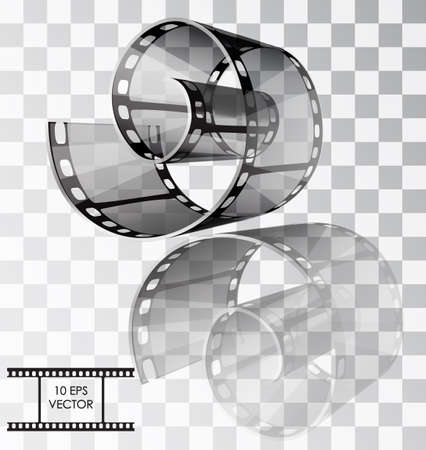 Realistic film. Vector illustration. Isolated object on a transparent background.のイラスト素材