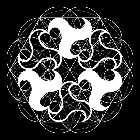 Sacred Geometry construction . Geometric abstract vector background. Golden Section.のイラスト素材