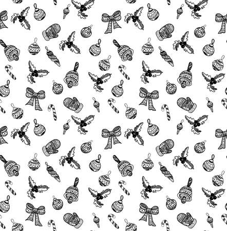 Merry Christmas 2018 hand drawn design elements.のイラスト素材