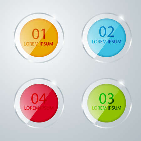 colorful glass bannersのイラスト素材