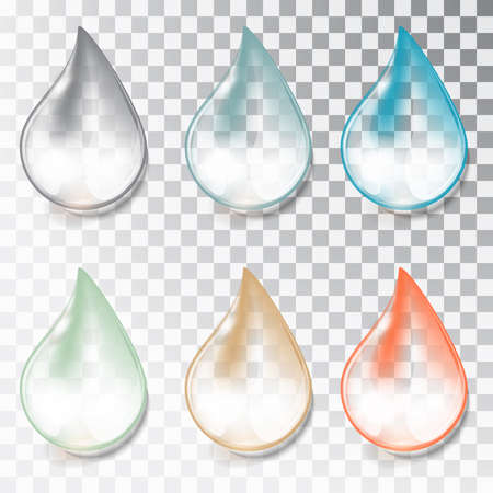 Set of water drops illustration.のイラスト素材
