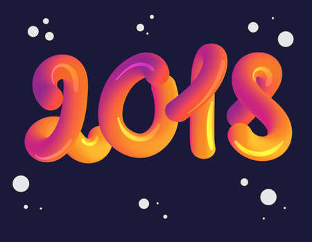 2018 3d lettering greeting card for holiday.のイラスト素材