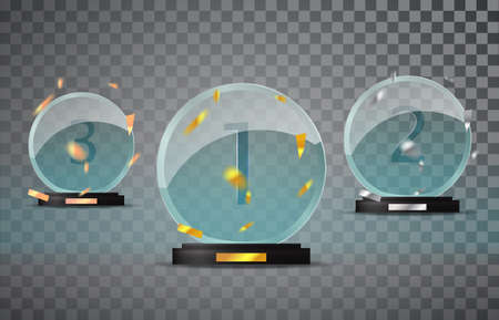 Glass trophy setのイラスト素材