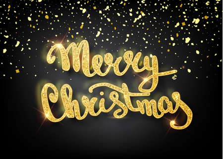 Merry Christmas lettering for greeting card design.のイラスト素材