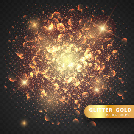 Christmas decorations on a transparent background. Light effect. light blur effect vector premium background. Luxury sparkles defocused glitter with sparkling golden glowing texture and bokeh glowのイラスト素材