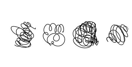 Vector light set of hand drawn scribble line shapes. . Set of hand drawn scribble symbols isolated...