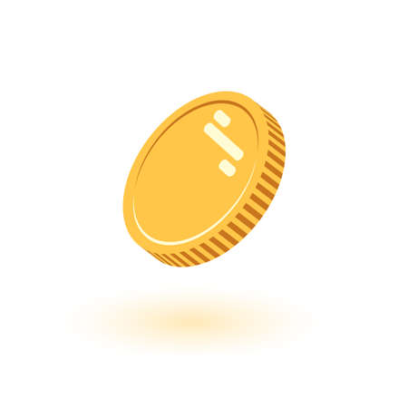 Coins vector illustration, icon flat finance heap, dollar coin pile. Golden money , gold piece isolated on white background - flat styleのイラスト素材