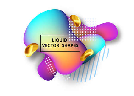 Fluid shape layout isolated template set. Template for the design of a logo, flyer or presentation. Fluid gradient elements. Colorful abstract shapes Liquid gradient elementsのイラスト素材