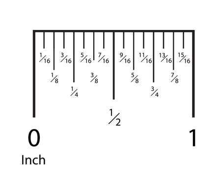 Inch rulers. Inches measuring scale indicator. Precision measurement centimeter icon tools of...