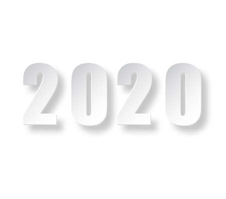 2020 Happy new year creative design background template for greeting card. 2020 new year numbers isolated on transparent backgroundのイラスト素材
