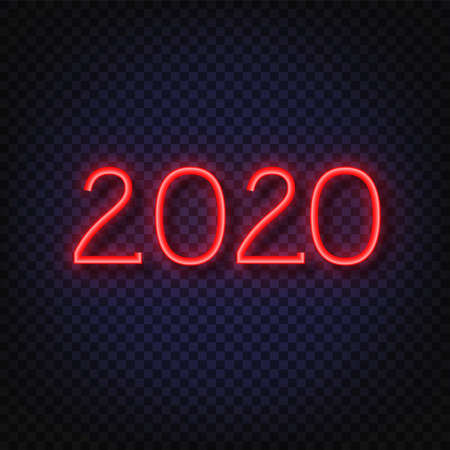 2019 Neon Text. 2019 New Year Design template for Seasonal Flyers and Greetings Card or Christmas themed invitations. Light Banner. Vector Illustration. Editing text neon sign.のイラスト素材