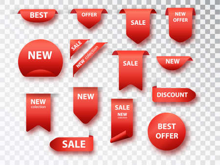 Label tags vector collection. Sale banners isolated. New collection tags set.のイラスト素材