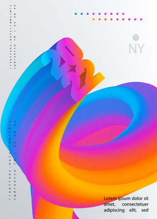 2022 New Year color background design element. Banner with 2022 Numbers. Color shapes composition. Vector illustration.のイラスト素材
