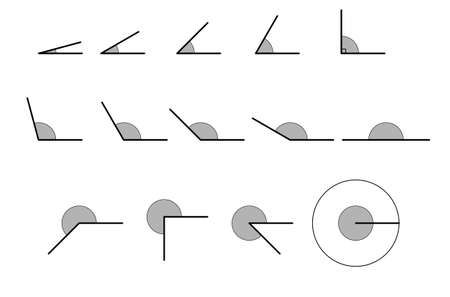 Angles Various. Set of vector icons consisting of angles of different degreesのイラスト素材
