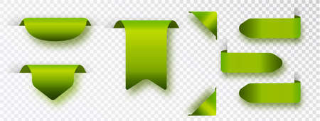 Green realistic blank tags isolated. Vector illustration.のイラスト素材