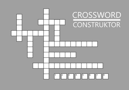 Crossword constructor puzzle squares empty set isolated on background.Crossword vector magazine and newspaper templateのイラスト素材