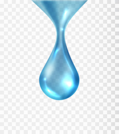 Big blue drop liquid isolated on transparent background. Realistic collagen droplet.のイラスト素材