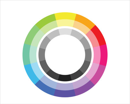Multicolor Circle Palette twelve part. Creative Design and Visual Blending template.のイラスト素材