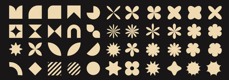 Brutal modern contemporary figure collection. Abstract geometric shapes and icons. Primitive...
