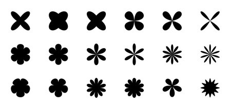 Aesthetic Y2k style. Sparkle, Star, bling, starburst, sparkle icons. Retro futuristic shapes collection. Brutalist geometric shapesのイラスト素材