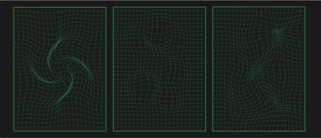 Neon green Geometry: Abstract 3D Wireframe Grid Background