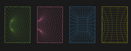 Cyberpunk Psychedelic. 3D Abstract Posters.