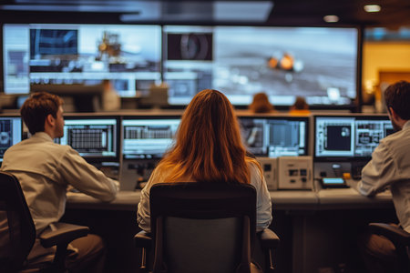 Engineers collaborated to interpret data received from Mars samples, utilizing advanced technology at a space research facility to support planetary exploration efforts.の素材