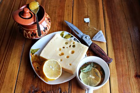 tea and cheeseの写真素材