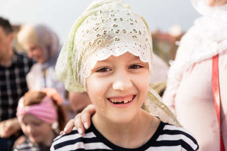 Beryoza, Belarus - April 27, 2019: The priest follows the Christian religious tradition of...