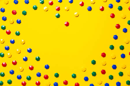 Heart symbol among children's multi-colored magnetic constructor. An educational game for the...