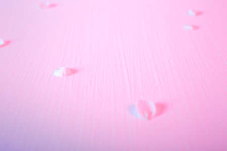 Delicate pink background with white petals of a cherry or apple flowers. Card with gentle light....