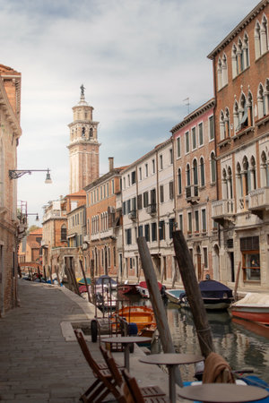 Venice, Italy - 16/06/2022: View of the Grand Canal from one of the city's walking streets.の写真素材