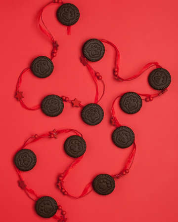 Sweets for tea and coffee. Cookie. Marshmallowsの写真素材