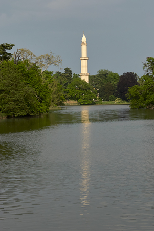 Lednice, Czech Republi - May 07, 2013: Minaret in Lednice. Lednice, South Moravia, Czech Republicのeditorial素材