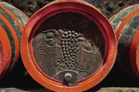 An old wine cellar full of barrels