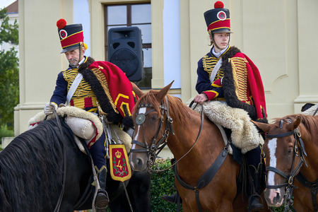 Slavkov u Brna, Czech Republic - August 11, 2018: Slavkov-Austerlitz castle historical reenactment....