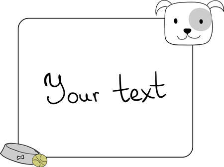 Frame, design element with a English bulldog dogのイラスト素材