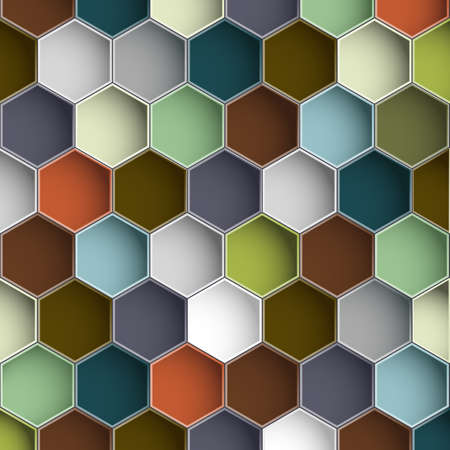 Background with colorful hexagons. Geometric pattern. Graphic or website layout.のイラスト素材