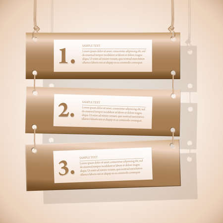 Set of horizontal banners on the ropes for web design with place for text.のイラスト素材