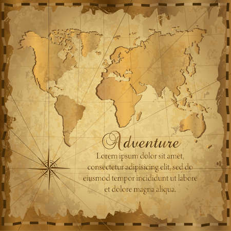 Card with vintage map. Adventure and  journey background.のイラスト素材