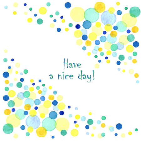 Abstract background with colorful watercolor circles. Banner with vector watercolor elements. Watercolor design.のイラスト素材