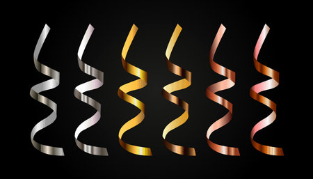 serpentine vector of different colors gold, silver, copperのイラスト素材