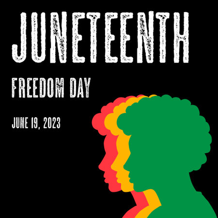 juneteenth holiday silhouette struggle freedom equality vector bannerのイラスト素材